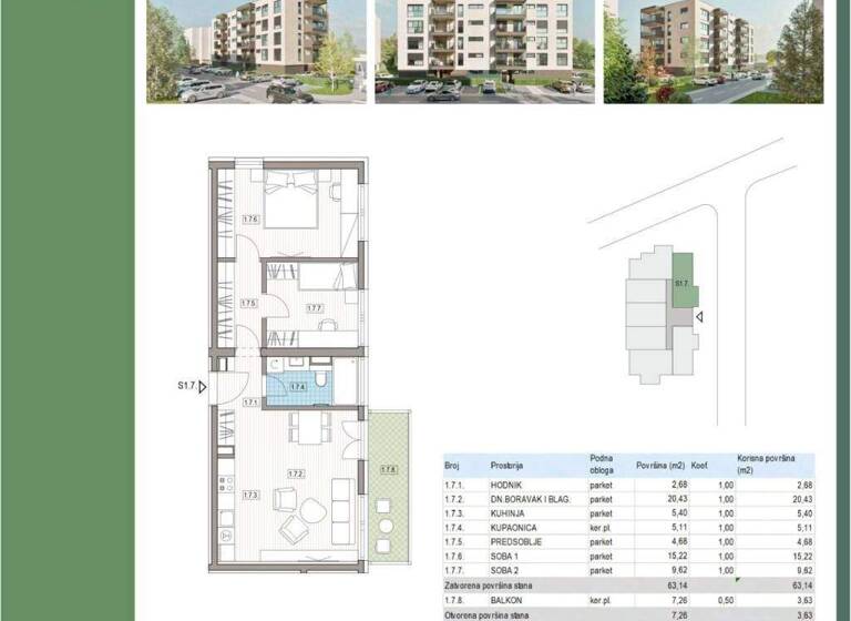 Wohnung zum Kauf 2.700 € 2 Zimmer 63 m² 1. Geschoss Krapinske Toplice