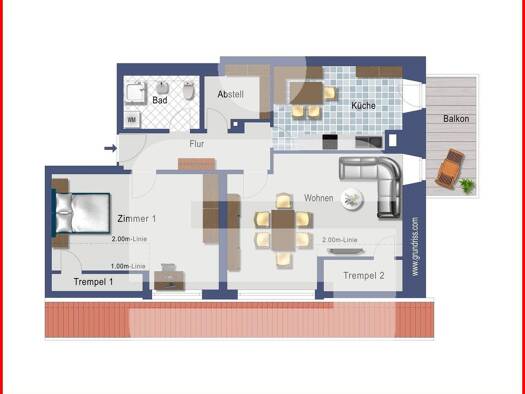 Wohnung zur Miete 823 € 2,5 Zimmer 92,1 m² frei ab sofort Görwihl 79733