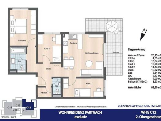 Wohnung zum Kauf - Erstbezug 1.195.000 € 4 Zimmer 89,6 m² 2. Geschoss Partenkirchen Garmisch-Partenkirchen 82467