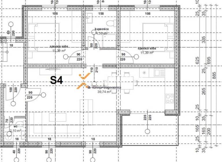 Wohnung zum Kauf 257.004 € 3 Zimmer 78 m² 1. Geschoss Privlaka