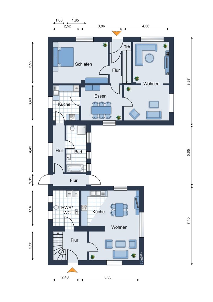 Mehrfamilienhaus zum Kauf 380.000 € 11 Zimmer 224,9 m²<br/>Wohnfläche 1.000 m²<br/>Grundstück Schleptrup Bramsche 49565