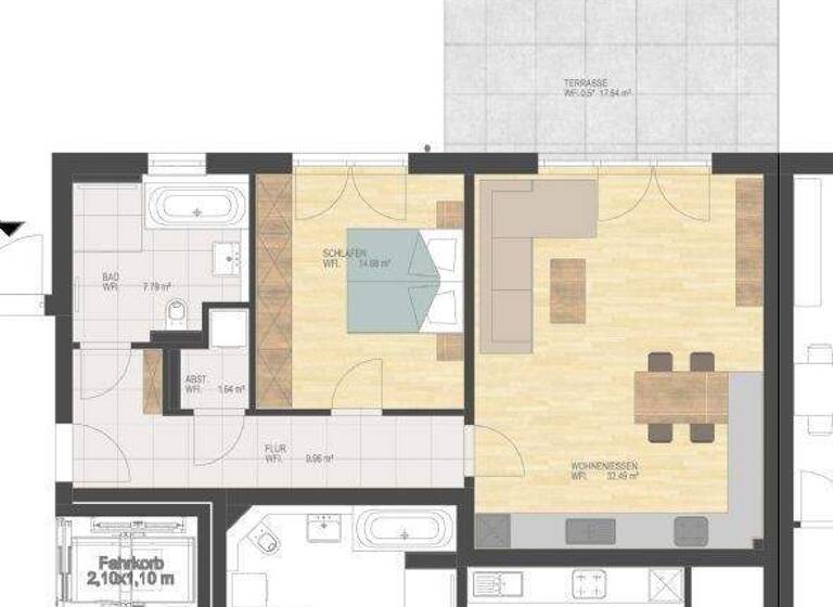 Wohnung zum Kauf provisionsfrei 359.900 € 2 Zimmer 75,4 m² EG Waldkraiburg 84478