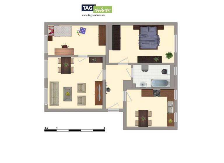 Wohnung zur Miete 325 € 3 Zimmer 50 m² 2. Geschoss frei ab 15.03.2026 Fritz-Reuter-Straße 50 Merseburg 06217