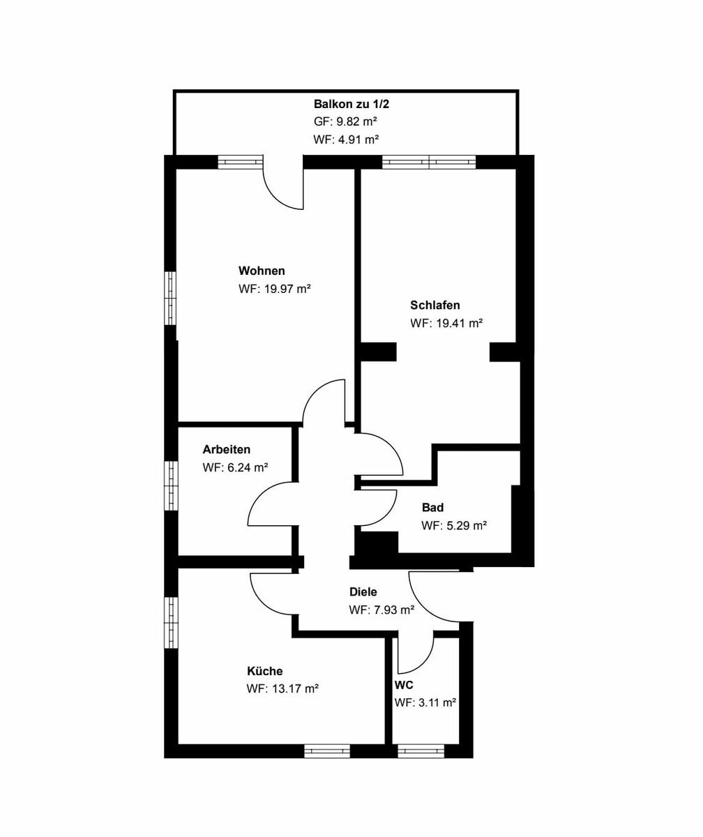 Wohnung zum Kauf 365.000 € 2,5 Zimmer 80,1 m²<br/>Wohnfläche 1.<br/>Geschoss Bad Aibling 83043