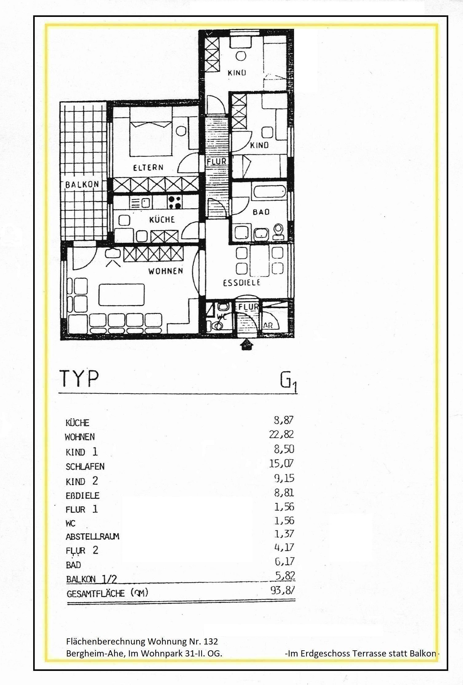 Wohnung zum Kauf 89.000 € 4 Zimmer 94 m²<br/>Wohnfläche 2.<br/>Geschoss Im Wohnpark 31 Ahe Bergheim 50127