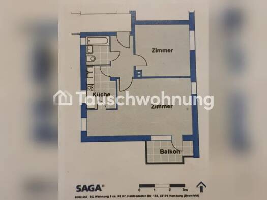Wohnung zur Miete Tauschwohnung 700 € 2 Zimmer 51,8 m² Bramfeld Hamburg 22179