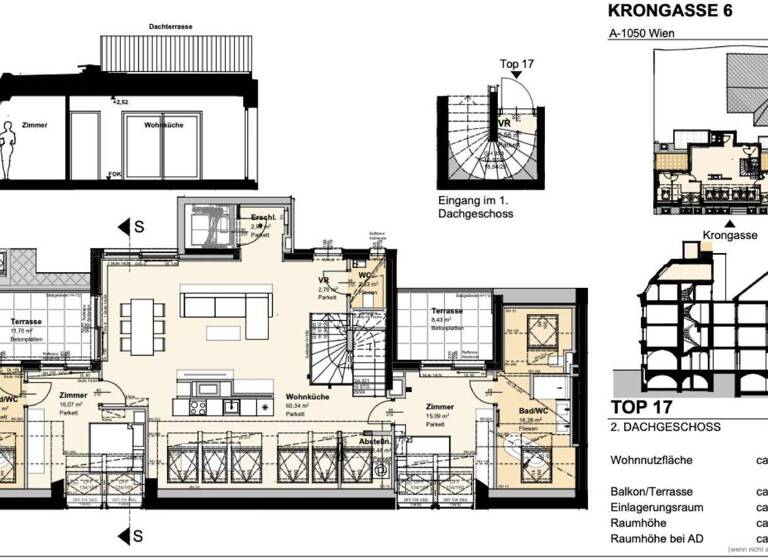 Penthouse zum Kauf 1.590.000 € 3 Zimmer 130,6 m² Wien 1050