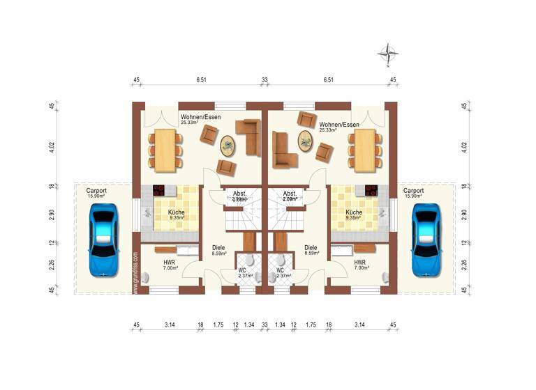 Doppelhaushälfte zur Miete 1.100 € 4 Zimmer 106,3 m²<br/>Wohnfläche 313 m²<br/>Grundstück ab sofort<br/>Verfügbarkeit Herzlake Herzlake 49770