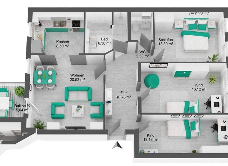 Wohnung zum Kauf 290.000 € 4 Zimmer 94 m² 2. Geschoss Möckern Leipzig 04159