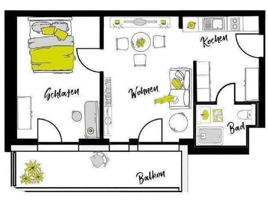 Wohnung zur Miete 965 € 2 Zimmer 46 m² 4. Geschoss Theodor-Heuss-Straße Ingolstadt Ingolstadt 85055