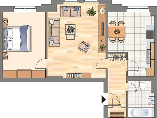 Wohnung zur Miete 429 € 2 Zimmer 57 m² 1. Geschoss frei ab 14.08.2026 Saarstraße 16 Sodingen Herne 44627