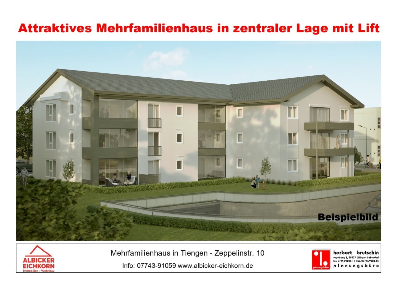 Wohnung zum Kauf provisionsfrei 438.600 € 3 Zimmer 102 m²<br/>Wohnfläche 1.<br/>Geschoss Zeppelinstr. 10 Tiengen Waldshut-Tiengen 79761