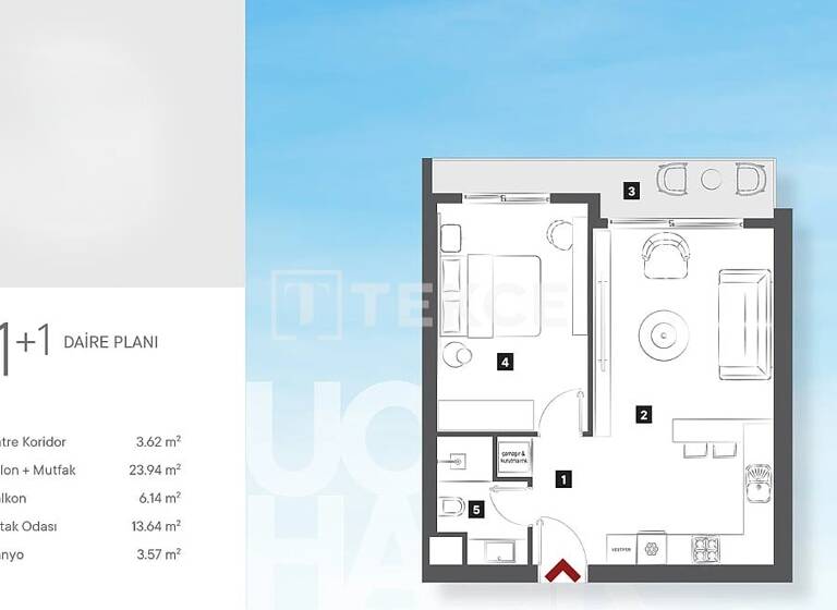 Wohnung zum Kauf 88.500 € 58 m² Akyurt