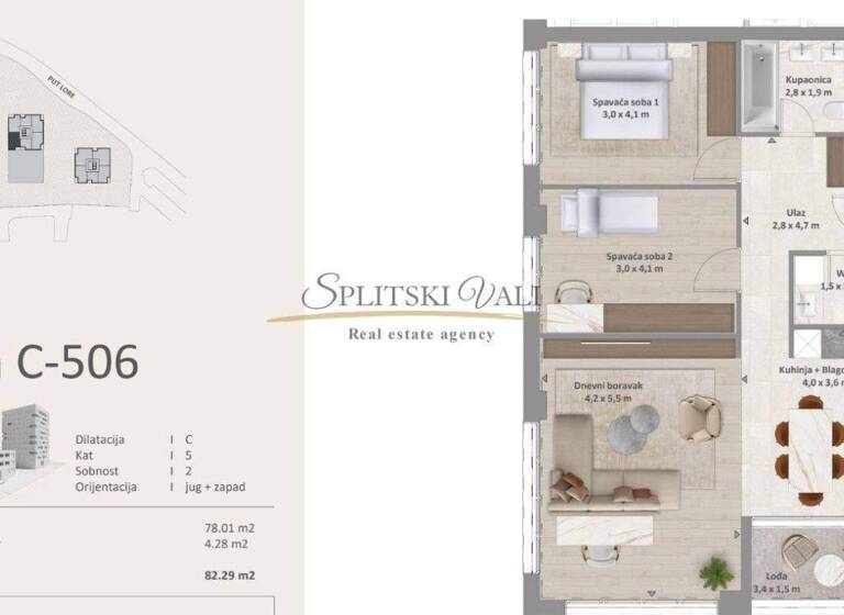 Wohnung zum Kauf 8.360 € 2 Zimmer 83 m² 5. Geschoss Split