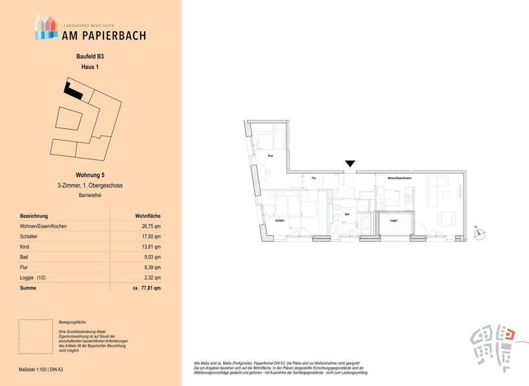 Wohnung zum Kauf - Erstbezug provisionsfrei 699.900 € 3 Zimmer 77,8 m² 1. Geschoss Landsberg Landsberg am Lech 86899
