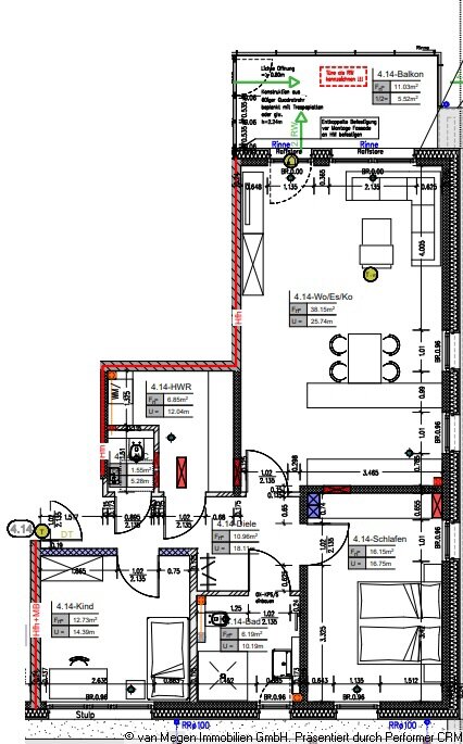 Wohnung zur Miete 1.160 € 3 Zimmer 98,1 m²<br/>Wohnfläche 4.<br/>Geschoss 01.11.2025<br/>Verfügbarkeit Geldern Geldern 47608