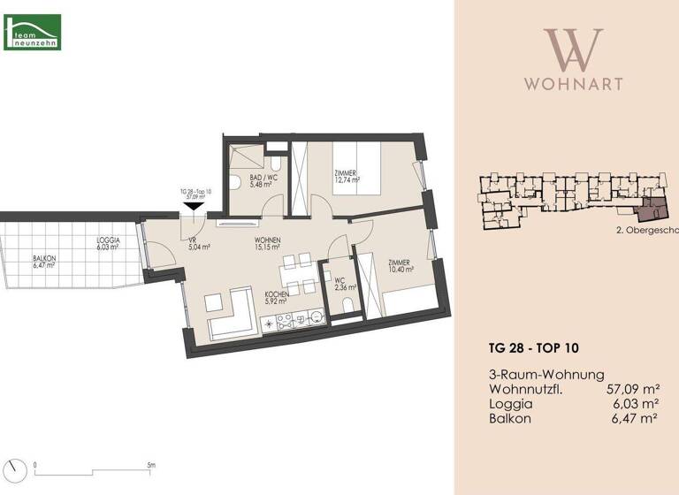 Wohnung zum Kauf 443.019 € 3 Zimmer 57,1 m² 2. Geschoss frei ab 31.05.2028 Taubergasse 22-28 Wien 1170