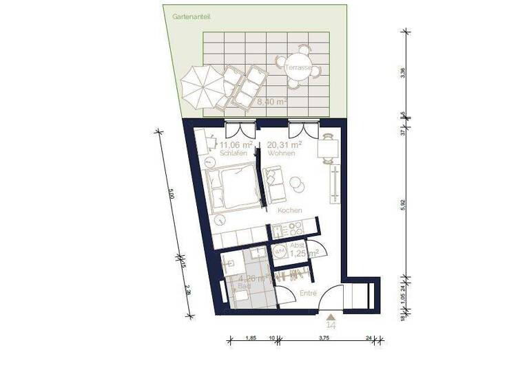 Wohnung zum Kauf - Erstbezug provisionsfrei 2 Zimmer 45 m² EG Thalk.Obersendl.-Forsten-Fürstenr.-Solln München 81479