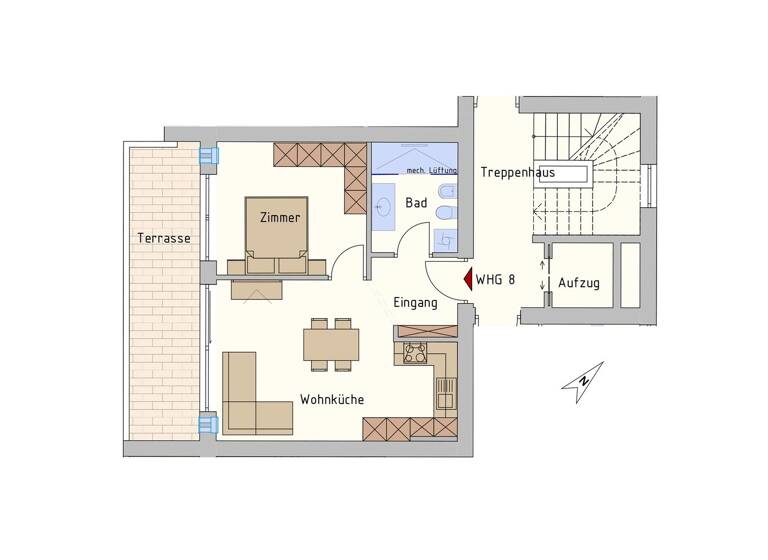 Wohnung zum Kauf 310.000 € 2 Zimmer 45,2 m² 2. Geschoss Eichholzweg 1 Montan 39040