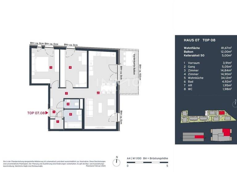 Wohnung zum Kauf - Erstbezug provisionsfrei 441.500 € 3 Zimmer 81,7 m² Leopoldsdorf 2333