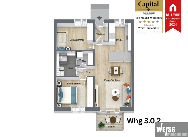Wohnung zum Kauf - Erstbezug 400.622 € 3 Zimmer 78,7 m² EG Bahnhofstraße 50 Hilpoltstein 91161