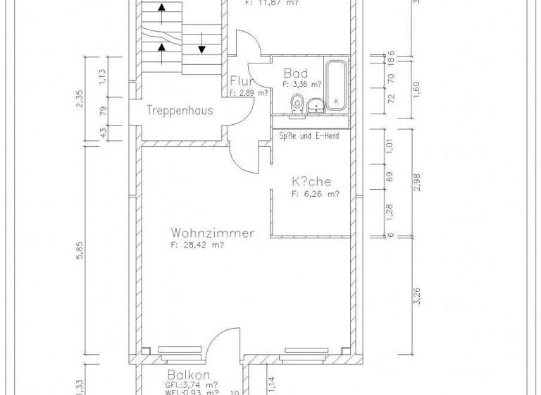 Wohnung zur Miete 304 € 2 Zimmer 53,7 m² 2. Geschoss Sonnenstr. 34 Sonnenberg Chemnitz 09130