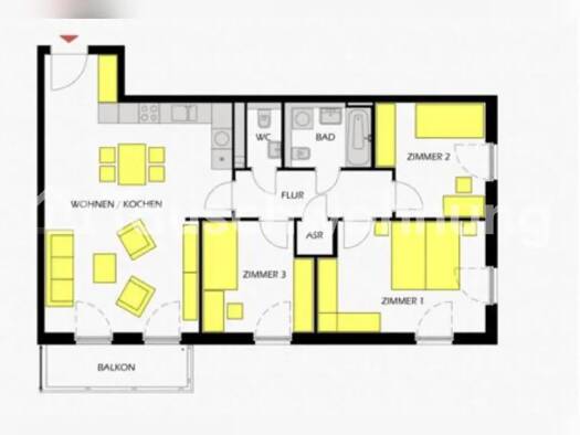 Wohnung zur Miete Tauschwohnung 1.250 € 4 Zimmer 91 m² 2. Geschoss Schönefeld 12529