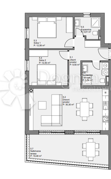 Wohnung zum Kauf 286.000 € 4 Zimmer 94 m²<br/>Wohnfläche 2.<br/>Geschoss Tribunj 22211