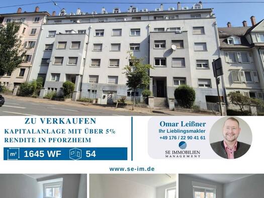 Mehrfamilienhaus zum Kauf als Kapitalanlage geeignet 2.450.000 € 54 Zimmer 1.814 m² 1.571 m² Grundstück Nordstadt Pforzheim 75177