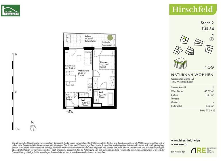 Wohnung zum Kauf - Erstbezug provisionsfrei 250.600 € 2 Zimmer 45,3 m² 4. Geschoss Gerasdorfer Straße 105 Wien 1210