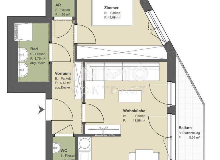 Wohnung zum Kauf - Erstbezug provisionsfrei 376.200 € 2 Zimmer 43,2 m² frei ab 01.05.2026 Aspangstraße 57 Wien 1030