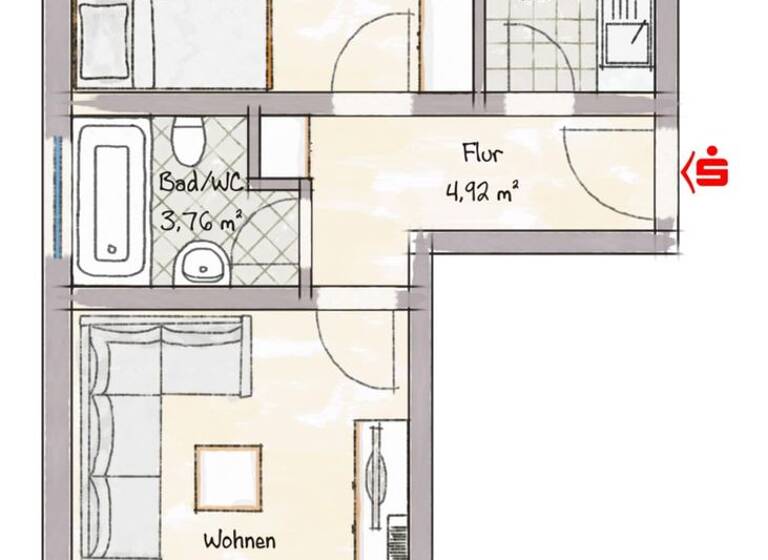 Wohnung zum Kauf 110.000 € 2 Zimmer 43 m² Lauingen 89415