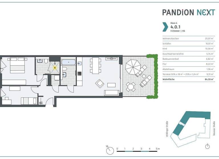 Wohnung zur Miete - Erstbezug 1.860 € 3 Zimmer 84,6 m² EG frei ab sofort Völklinger Straße 2e Unterbilk Düsseldorf 40219