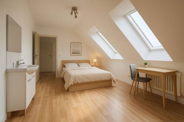 Wohnung zur Miete 750 € 1 Zimmer 35 m² Dachgeschoss, 4. Geschoss frei ab 15.08.2025 Kriegsstraße 129 Südweststadt - Beiertheimer Feld Karlsruhe 76135
