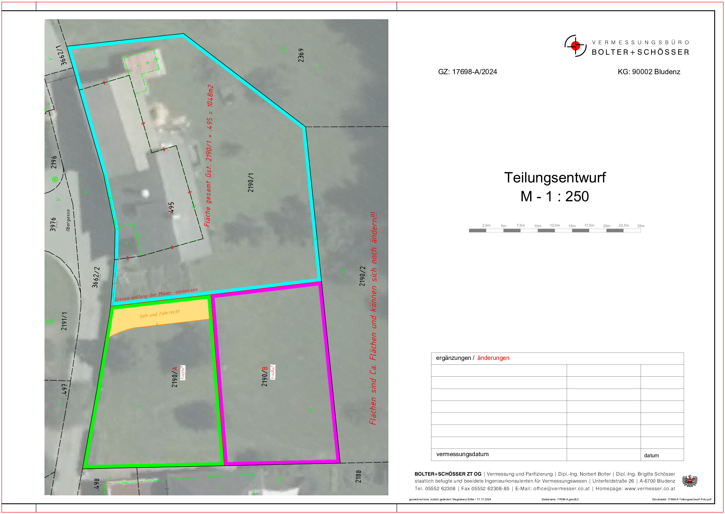 Grundstück zum Kauf 205.000 € 425 m²<br/>Grundstück Innergasse Grundstück B Bludenz / Rungelin 6700