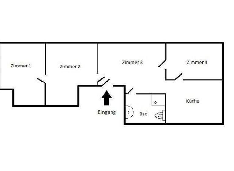 Wohnung zur Miete 535 € 4 Zimmer 71,3 m² 3. Geschoss frei ab sofort Jüterbog 14913