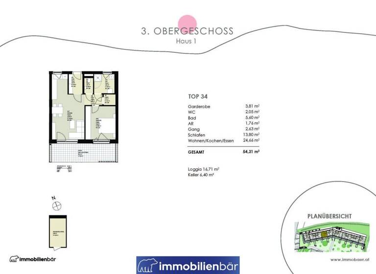 Wohnung zum Kauf - Erstbezug 299.700 € 2 Zimmer 54,3 m² 3. Geschoss Kienzlstraße 5 Bad Schallerbach 4701