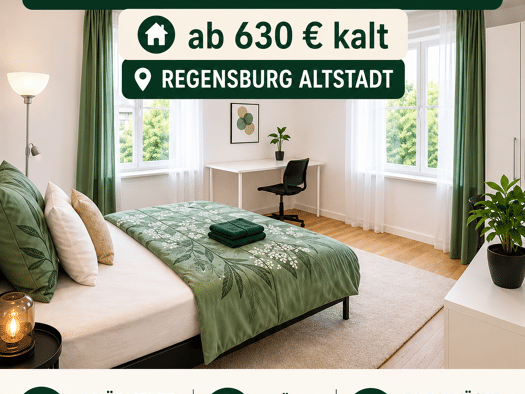 WG-Zimmer zur Miete 630 € 20 m² Geschoss 2/3 frei ab sofort Innenstadt Regensburg 93047