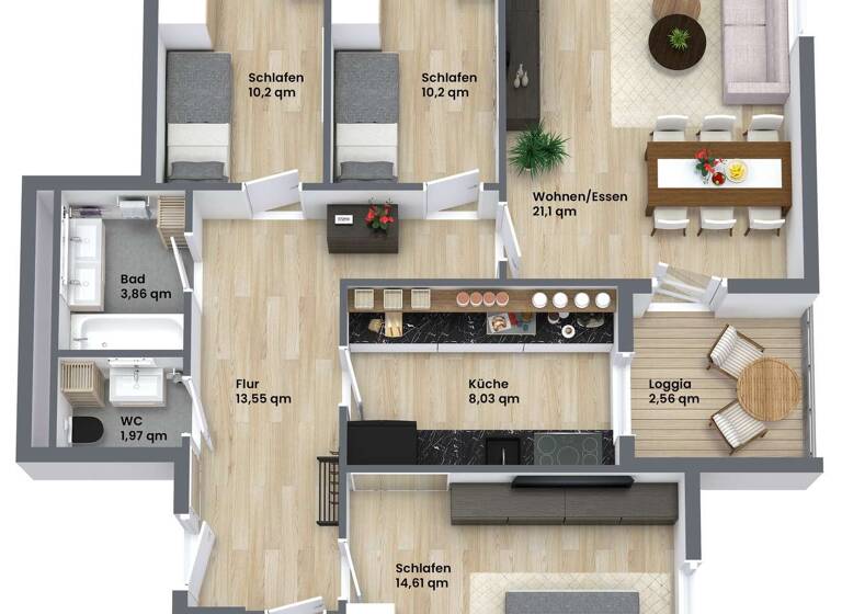 Wohnung zum Kauf 628.000 € 4 Zimmer 85,8 m² Montessoristraße 2 Unterpfaffenhofen Germering 82110
