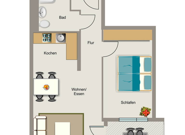 Wohnung zur Miete - Erstbezug 755 € 2 Zimmer 60,4 m² 2. Geschoss frei ab 01.09.2026 Barbarakirchgang 13B Ostviertel Essen 45139