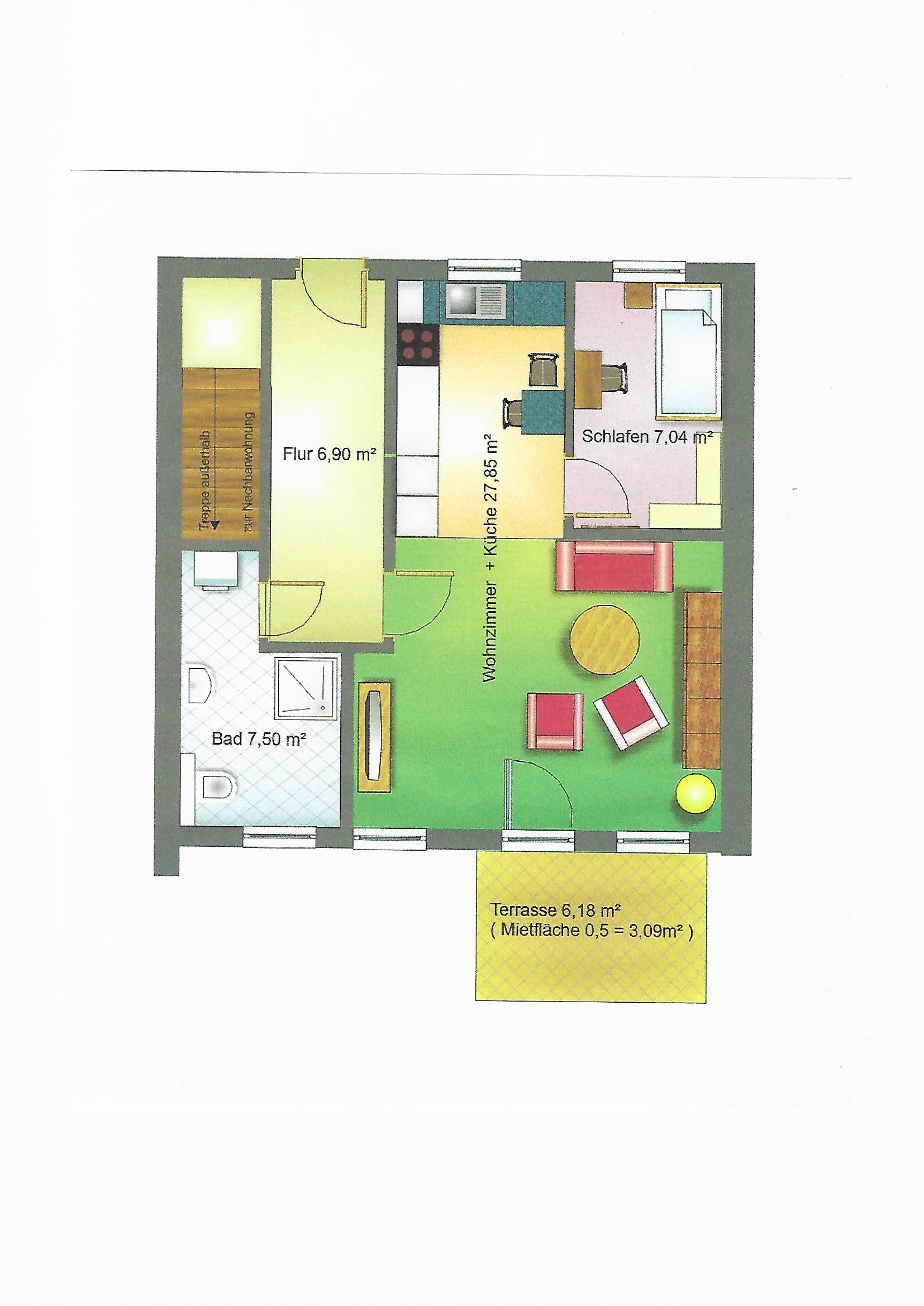 Wohnung zur Miete 288,15 € 52,4 m²<br/>Wohnfläche EG<br/>Geschoss ab sofort<br/>Verfügbarkeit Zeulenroda Zeulenroda-Triebes 07937