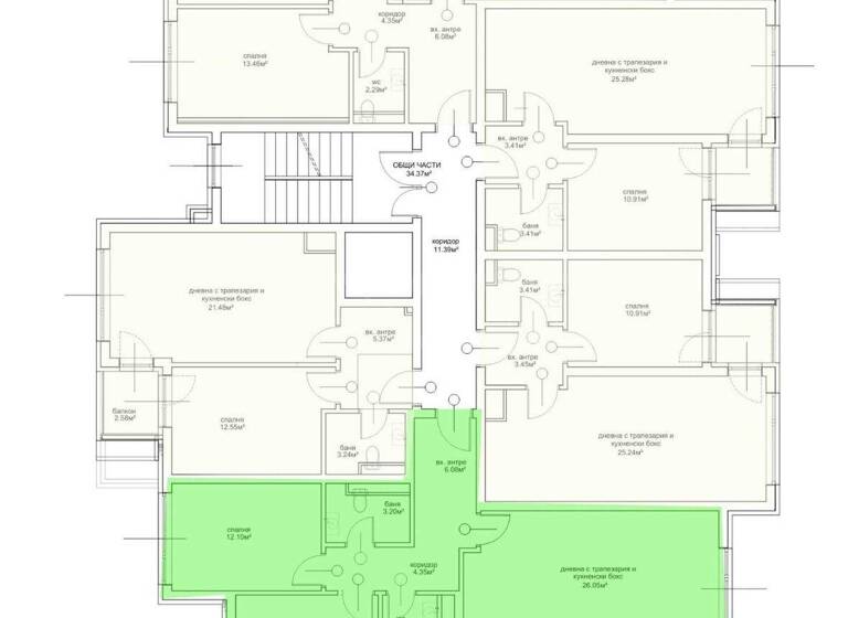 Studio zum Kauf 165.000 € 3 Zimmer 102,2 m² Sofia