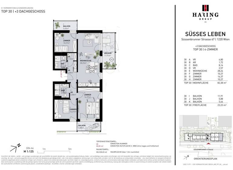Wohnung zum Kauf - Erstbezug 574.500 € 4 Zimmer 82,4 m² 3. Geschoss Süßenbrunner Straße 67 Wien 1220