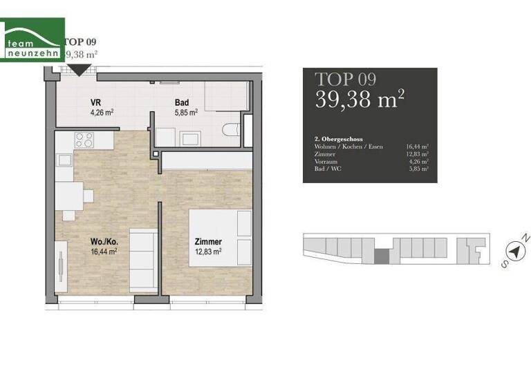 Wohnung zum Kauf - Erstbezug provisionsfrei 201.000 € 2 Zimmer 39,1 m² 2. Geschoss Sankt Leonhard Graz 8010