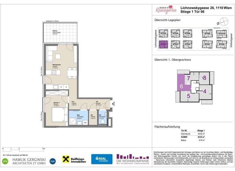 Wohnung zum Kauf - Erstbezug provisionsfrei 238.545 € 2 Zimmer 48,9 m² 1. Geschoss Lichnowskygasse 26 Wien 1110