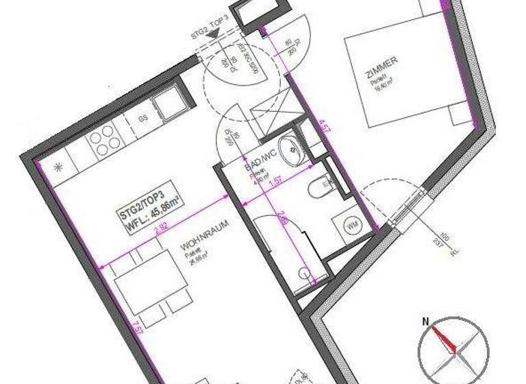 Wohnung zum Kauf 299.900 € 2 Zimmer 45,9 m² Wien 1220