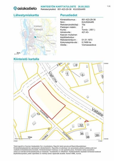 Grundstück zum Kauf 69.000 € 7.475 m² Grundstück Tornio 95420