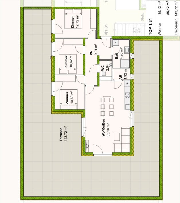 Penthouse zum Kauf provisionsfrei 471.309 € 4 Zimmer 85,1 m²<br/>Wohnfläche Hauptstraße Kalsdorf bei Graz 8401