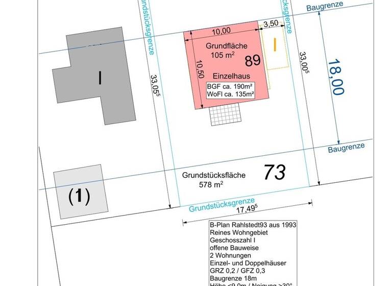 Grundstück zum Kauf 399.000 € 578 m² Grundstück Rahlstedt Hamburg / Rahlstedt 22147