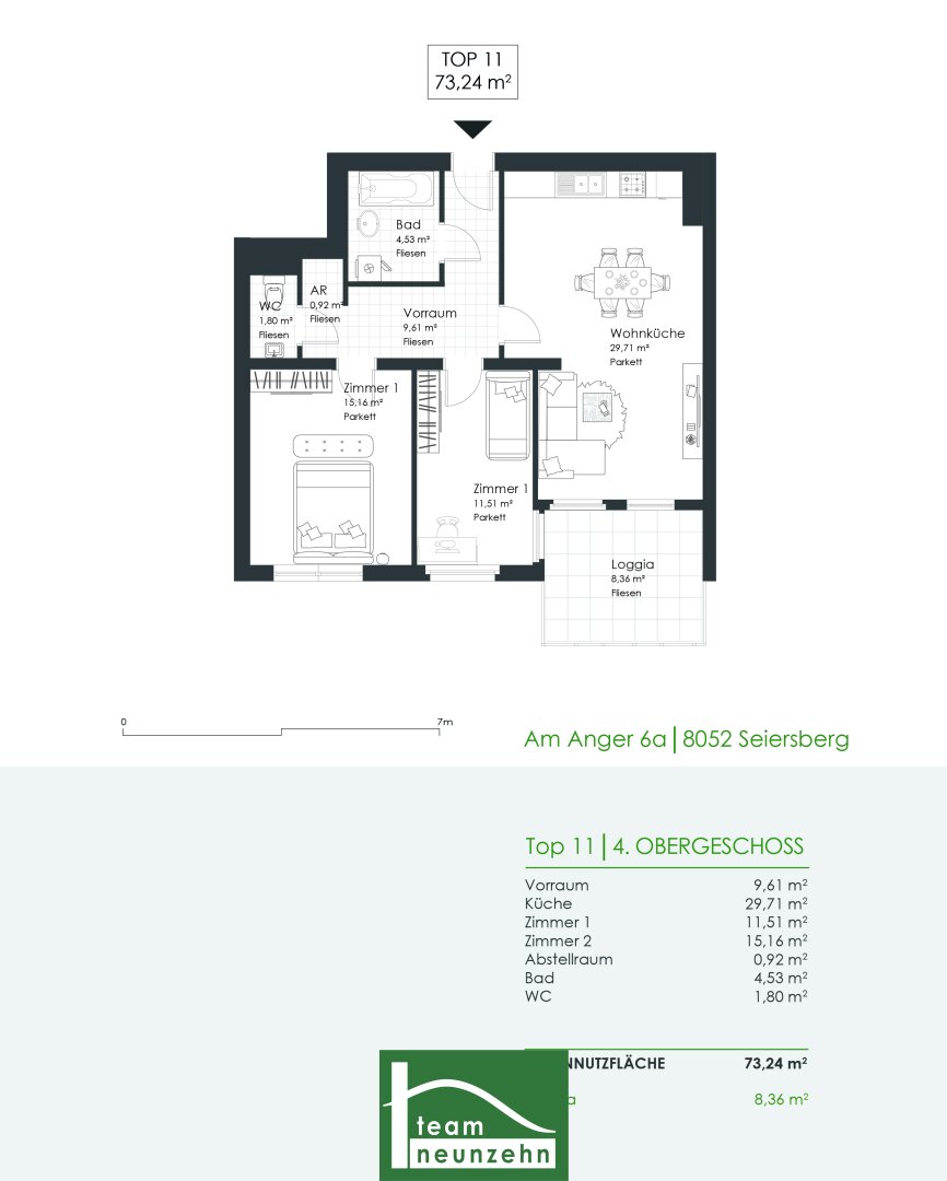 Wohnung zum Kauf 224.000 € 2,5 Zimmer 75,1 m²<br/>Wohnfläche 3.<br/>Geschoss Am Anger 6A Seiersberg 8054